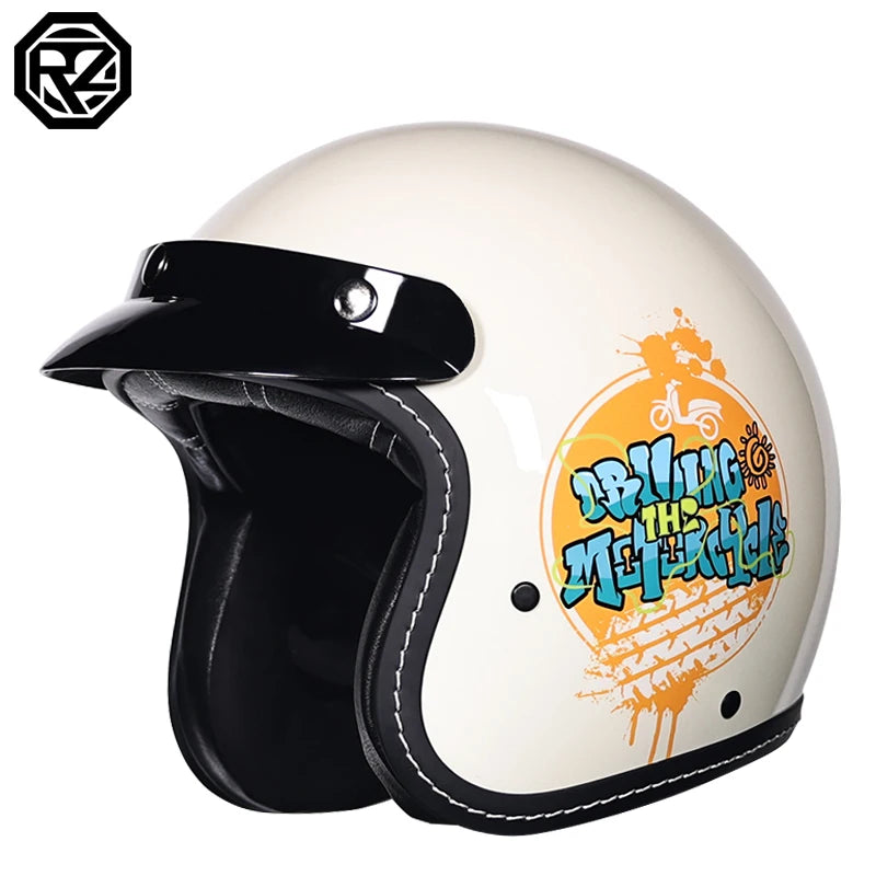 2025 couple retro 3/4 motorcycle helmet cascos para motos small helmet body personalized semi covered helmet casco moto