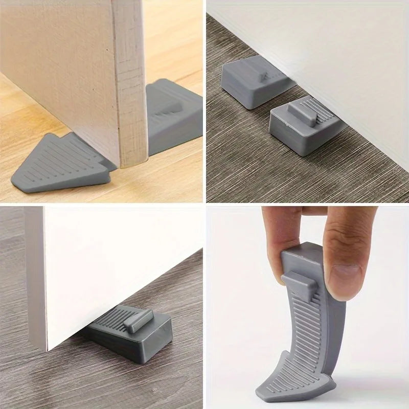 1/2pcs Heavy-Duty Plastic Door Stoppers for Bottom of Door on Floor, Stackable Adjustable,Prevents Drafts,Highquality Material ﻿