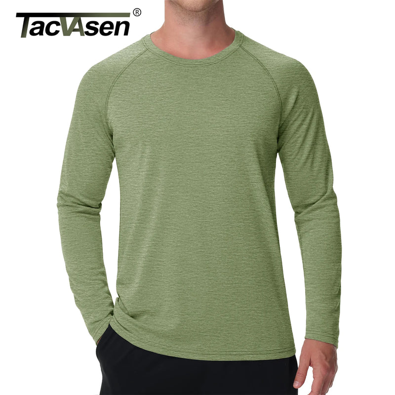 TACVASEN Quick Dry UPF 50+ Workout T-shirts Mens Long Sleeve Athletic Shirts Performance Sports Running Tee Tops Sun Protection