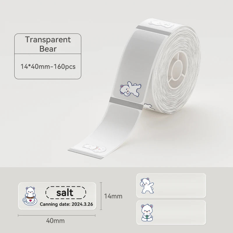 1 Roll Niimbot Transparent Label Sticker Scratch-Resistant Anti-Oil Label Paper for D11 D110 D101 H1S Thermal Label Printer