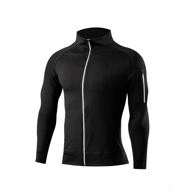 2026 NEW Men's Long Sleeve Full Zip Sports Jacket Running Workout Training Jogging Sweatshirt for Gym Fitness Athletic Wear