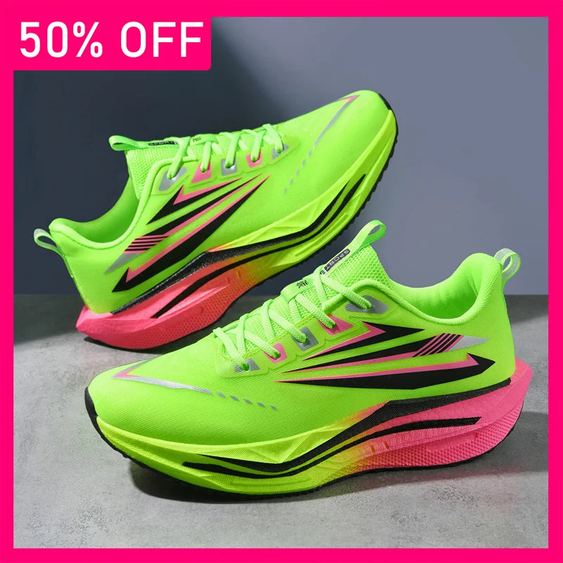Unisex Sports Shoes Breathable Casual Professional Running Shoes Teenagers Anti Slip Shock-absorbing Thick Soled Training Shoes