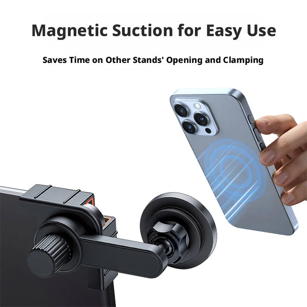 SEAMETAL Car Mounted Display Screen Phone Holder 360 Degree Rotation Magnetic Center Control Phone Mount for Car Accessories