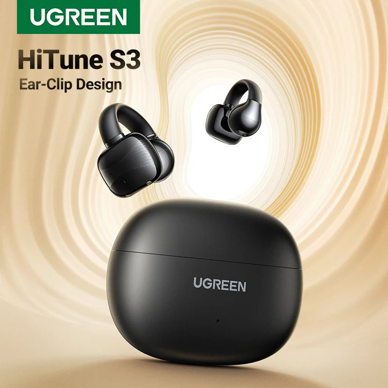 UGREEN Open Ear Clip Wireless Earbuds Bluetooth Sports Earphones Headphones in Mic with Earhooks & Ear Hook