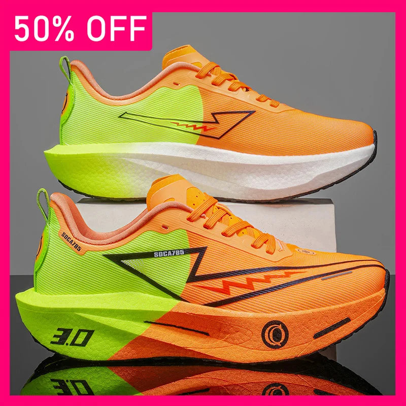 Unisex Sports Shoes Marathon Running Breathable Fashion Comfort Fitness Shoes Thick Soled Anti Slip Professional Training Shoes