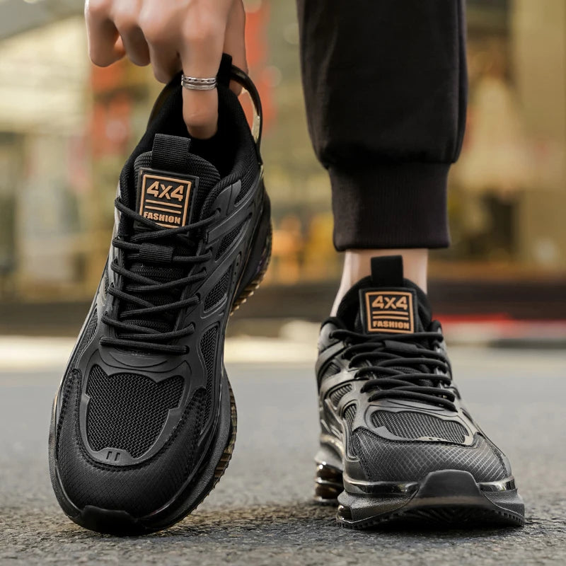 Men's plus-size mesh casual sports shoes summer breathable soft-sole outdoor absorb shock running shoes student light sneakers
