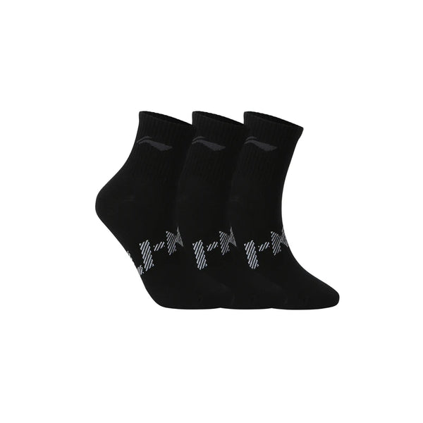 ស្រោមជើង Li-Ning Unisex Sport Style 3គូ ទំហំ 22-28សង់ទីម៉ែត្រ មានខ្យល់ចេញចូលបានល្អ មានផាសុកភាព ស្រោមជើង LiNing សម្រាប់បុរស និងស្ត្រី ទាន់សម័យ AWTV007