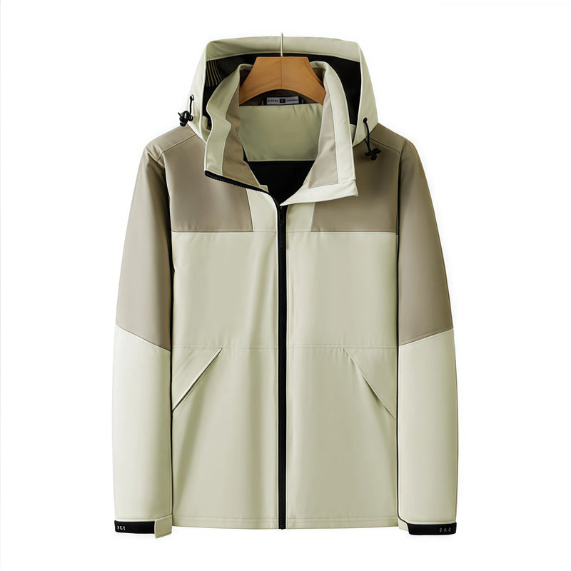 Thin breathable and waterproof couple's windbreaker jacket color-blocking outdoor work clothes mountaineering suit
