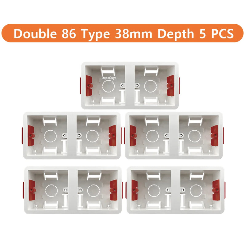 86 Type Switch Mounting Box Cassette Flame Retardant Plastic PVC Junction Back Box Universal White Electrical Concealed Box