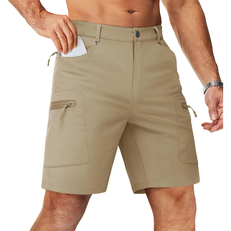 TACVASEN Summer Cargo Shorts Men's Quick Dry Hiking Fishing Shorts Multi-pockets Stretch Waist Casual Shorts Outdoor Male