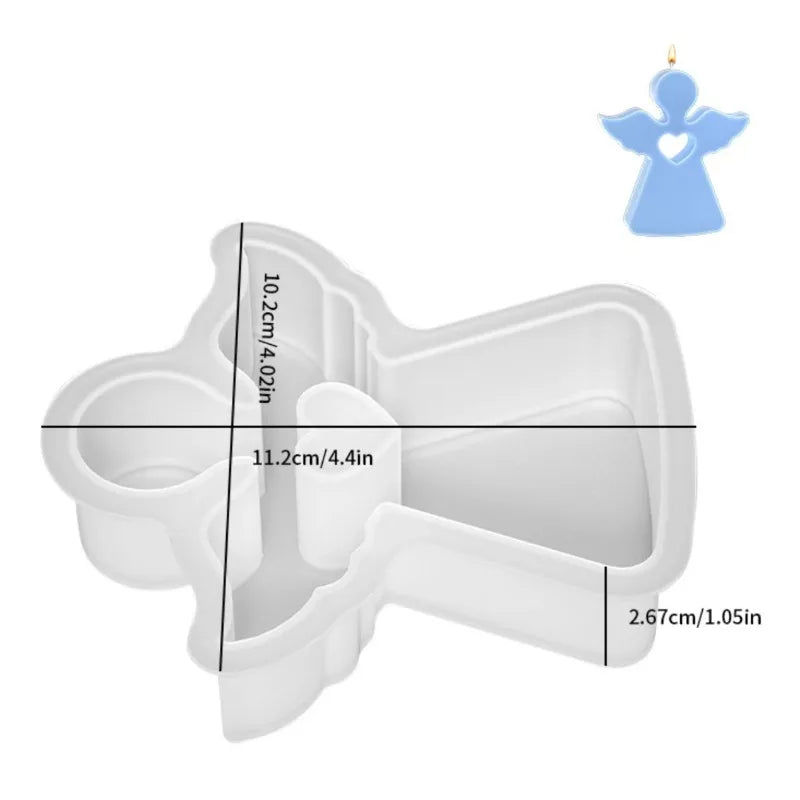 1pc Multi Size Wings Angel Silicone Candle Mould Hollow Out Heart Cherub Soap Crystal Mold Chocolate Making,silicone mold.