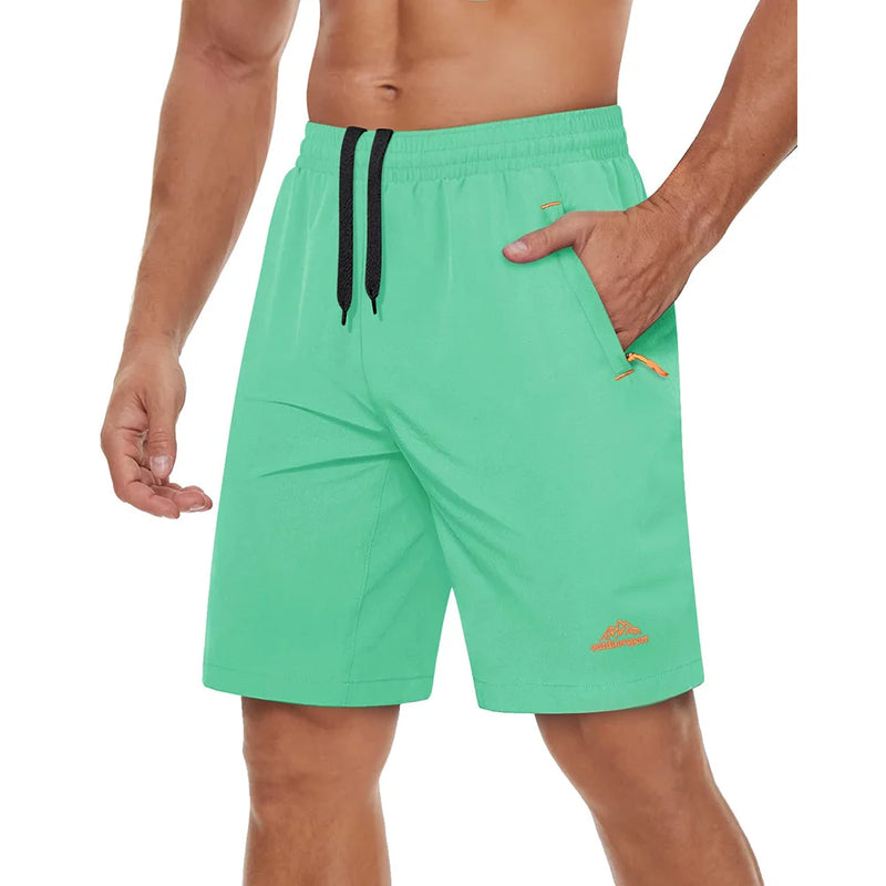 TACVASEN Quick Dry Athletic Running Shorts with Zipper Pockets Men's Summer Shorts for Gym Training Workout Hiking Casual Shorts