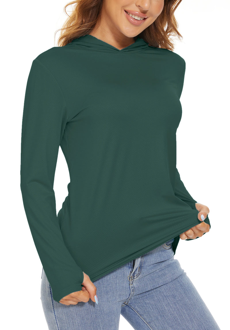 TACVASEN Summer UV/Sun Protection Outdoor Hooded T-shirt Women's Hoodie Shirt UPF 50+ Long Sleeve Fishing Hiking Athletic Shirts