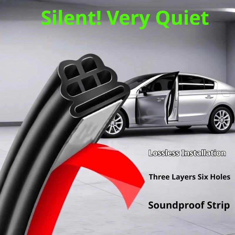 SEAMETAL Car Door Seal Strip 5/12/16m Rubber Three Layer Sealing Protector Soundproof Waterproof Weatherstrips for Car Door Hood