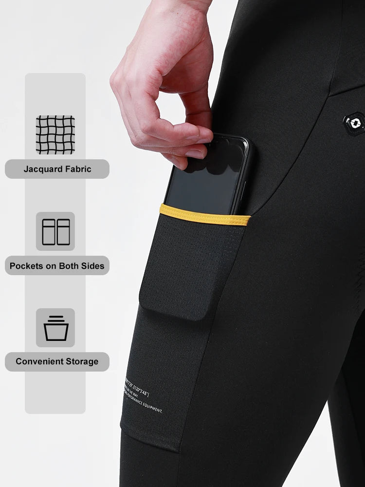 INBIKE Winter Men's Cycling Bib Pants Padding Professional Fleece Strap Trousers Bike Riding Pants Man Road Bike Mountain Tights