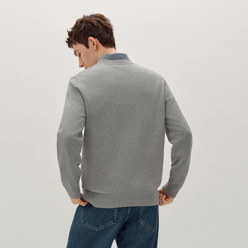 Semir Men Sweater Thermal Warmth Antistatic Fabric Knit Texture Layering Essential Soft Touch 2026 Winter Everyday Style