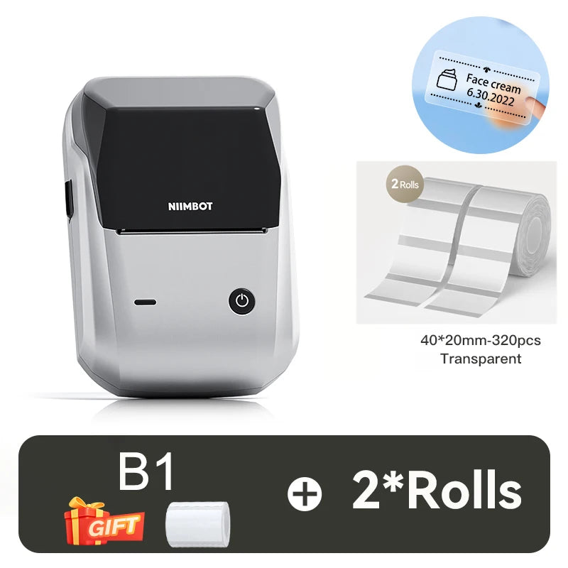 Niimbot B1 Thermal Printer Self-adhesive Food Stickers Bluetooth Label Maker Pocket Name Pirce Bacode Bussiness Labeling Machine