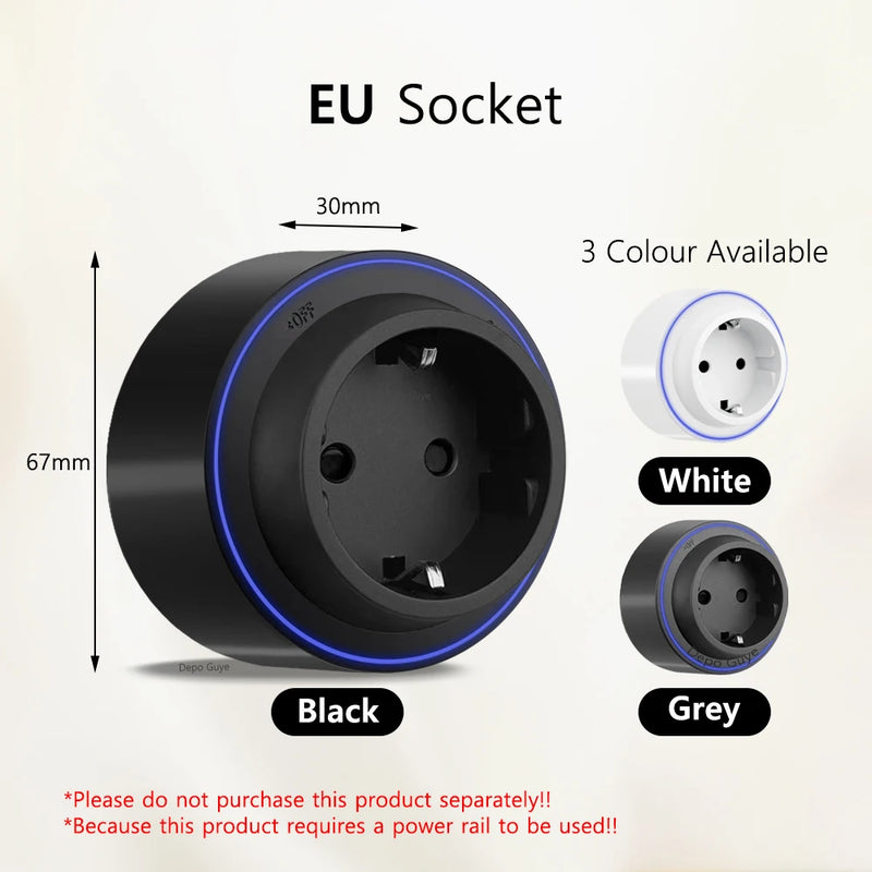 Induction lamp Wall Track Socket EU FR Italy Israeli UK Standard Home Office Electric Socket Removable Plugs Adapter USB C Ports