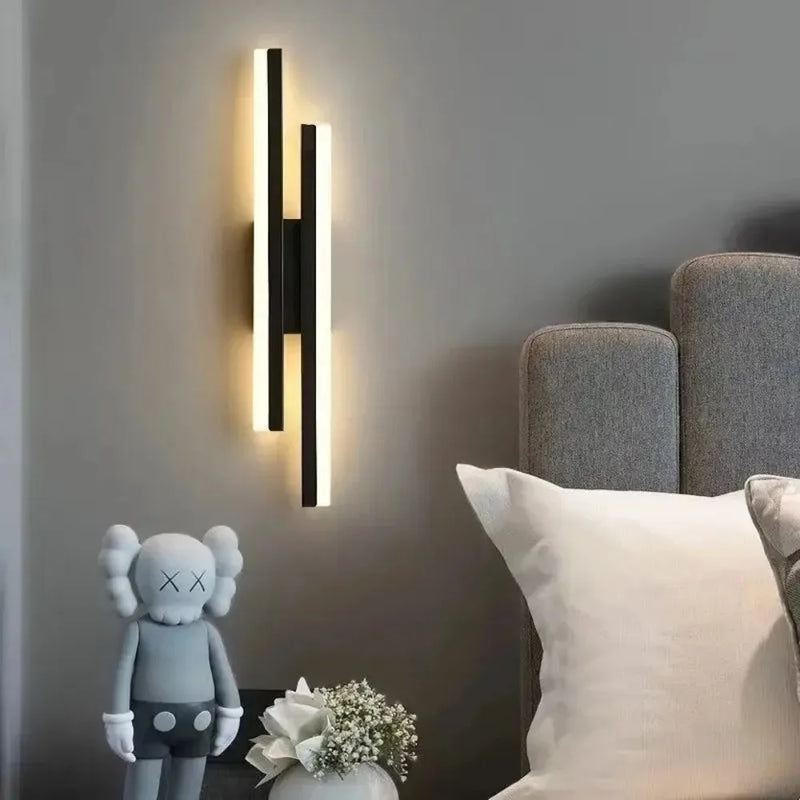 Nordic LED Acrylic Wall Lamp Sconces Copper Line Pipe Modern Lampshade Lighting for Bedroom Living Room Corridor Light Fixture