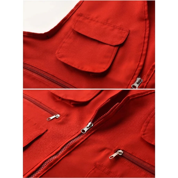 Work and Leisure All-Match Summer Fishing Vest Multi-Pocket Vest High-End Custom Logo Printed Brand Text