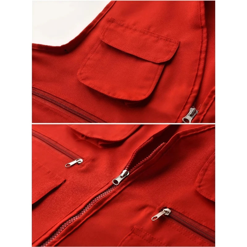 Work and Leisure All-Match Summer Fishing Vest Multi-Pocket Vest High-End Custom Logo Printed Brand Text