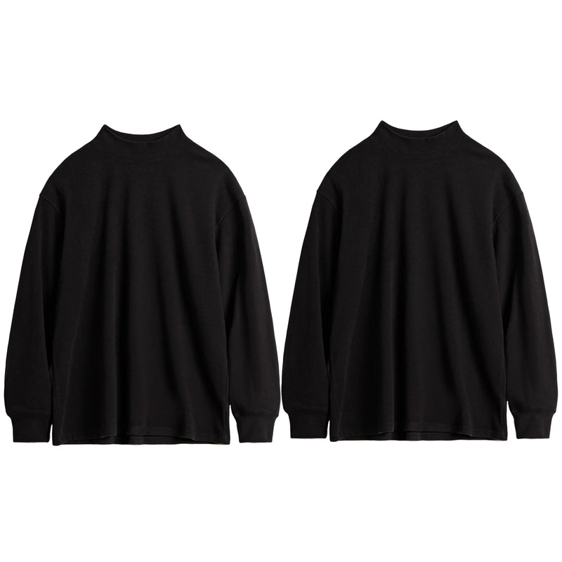 Maden Men's High Neck Warm Long Sleeve T-shirt Antibacterial Thermal Underwear Thickened Fleece Anti-Static Tops for Winter