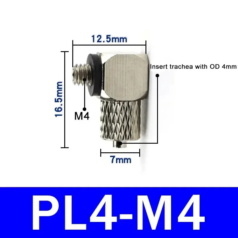 Male Thread M3 M4 M5 M6 -Air Tube 3mm 4mm 6mm OD Mini Pneumatic Pipe Connector Screw Through Quick Fitting Fast Twist Joint