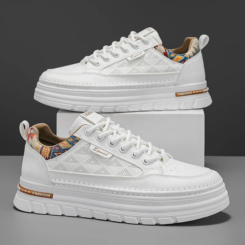 Men's Thick Sole Casual Shoes Four Seasons New Breathable lightweight Soft-Sole Outdoor Walking Shoes Student Sports Board Shoes