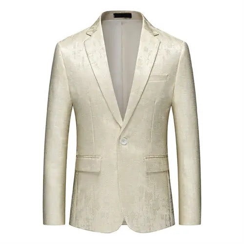 2026 New Men's Long Sleeve Printed Suit Jacket, Fashion Trim Dress Coat, Wedding Business Blazer Masculino Asian Size