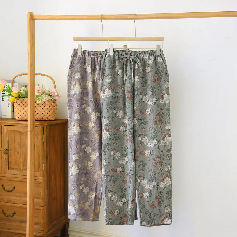 100% Cotton Sleepwear For Sleeping Pant Women Autumn Winter Pajamas Pants Loose Comfortable Homewear Trousers Female Pantalones