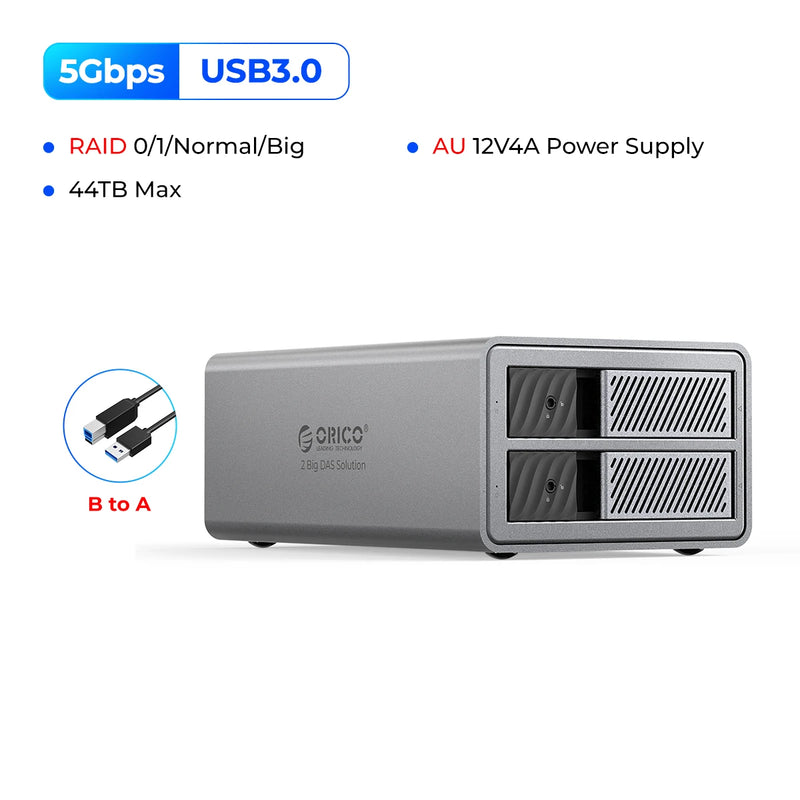 ORICO 3.5"RAID USB3.0 5Gbps HDD Docking Station  150W Power With Cooling Fan for Professional 5Bay DAS Solution (ProRAID)Series