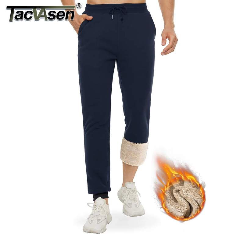 TACVASEN Thicken Sherpa Fleece Lined Sweatpants Mens Heavy Warm Winter Pants Outdoor Hiking Running Athletic Joggers Trousers