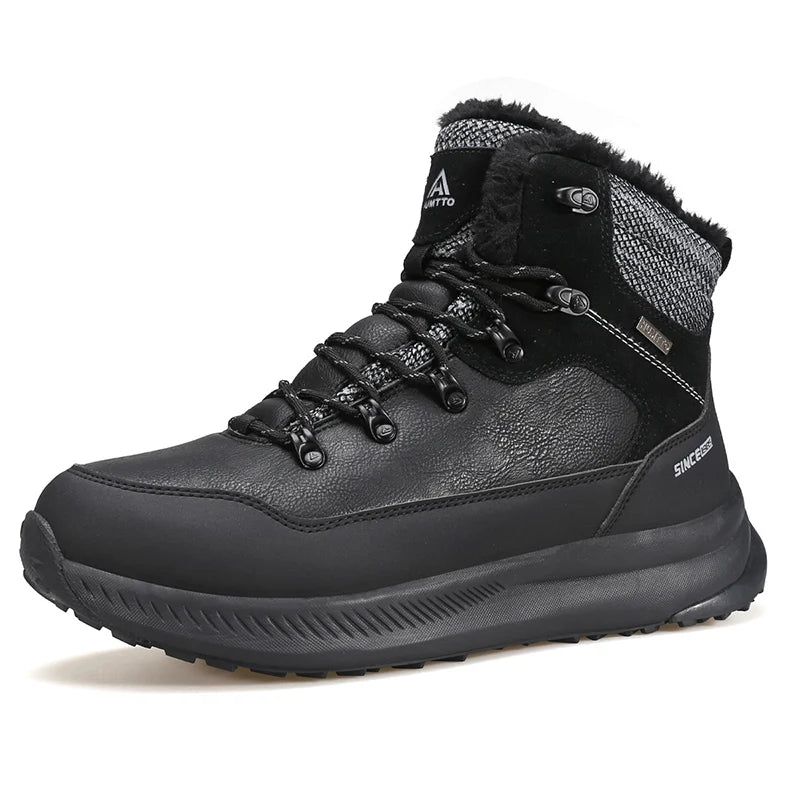 HUMTTO Winter Keep Warm Shoes for Women Leather Hiking Boots Outdoor Trekking Snow Boots Womens Luxury Designer Woman Sneakers