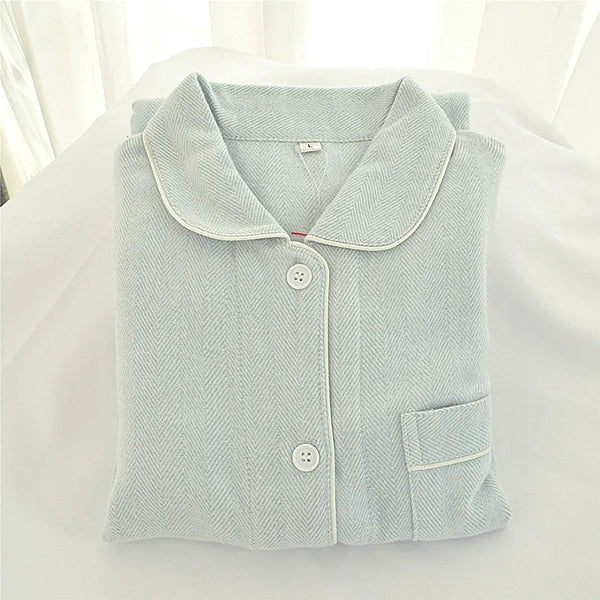 100% Cotton Spring Autumn Long Sleeve Couple Pajamas Loose Two-piece Suit Lounge Home Wear Sleeping Women Pyjamas Femme Sets