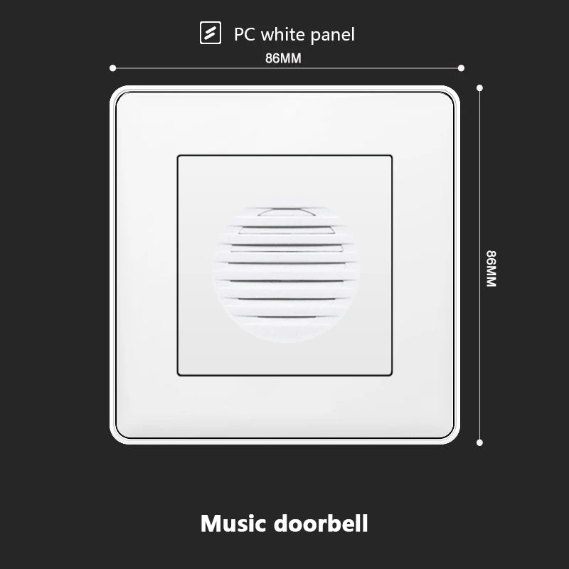 Wall Doorbell Switch Reset Push Button Wire drawing Panel,EU/UK/US/Standard Home hotel doorbell Automatic reset button switch 86