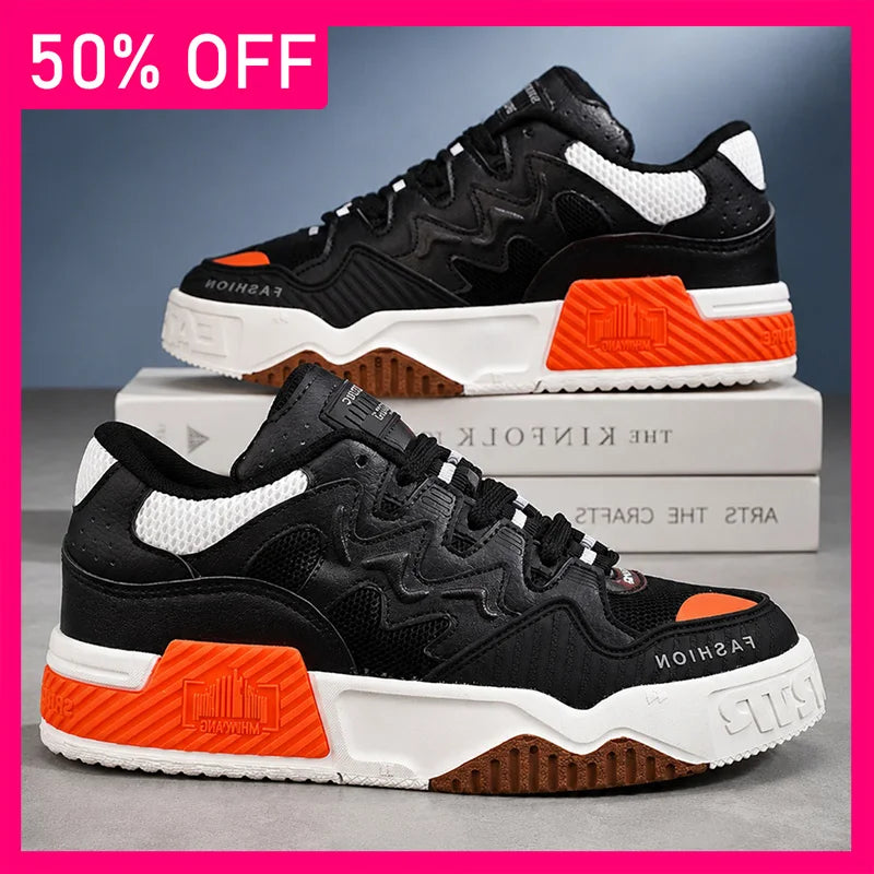 Unisex Sports Shoes Breathable Mesh Lightweight Flat Board Shoes Trendy Versatile Streets Walking Comfortable Commuting Shoes