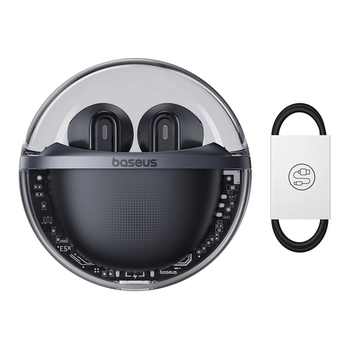 Baseus Bowie E5x True Wireless Earphones Bluetooth 5.3 Headphones 4 Mics Noise Reduction 25H Playtime RGB Light 60ms Low Latency Black CHINA