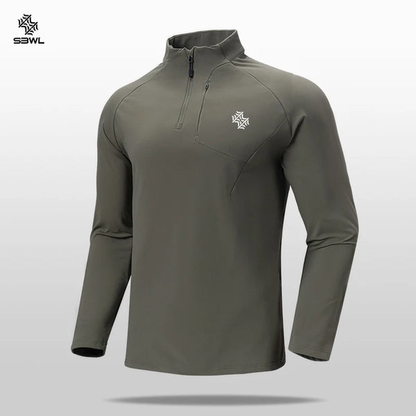 SBWL Autumn/Winter New Men's Outdoor Sports With a Base Shirt Running Skiing Mountaineering Fitness Sports Long Sleeve T-Shirt