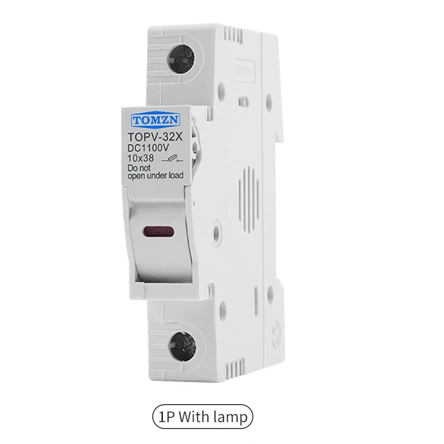 TOMZN 1P 2P 3P 4P 1100V DC Fuse Holder 10*38mm High Voltage PV TOPV-32X Base Photovoltaic System Protection Protector GPV NEW