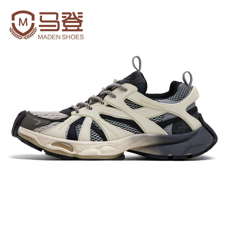 Maden Men's Casual Mesh Splicing Gradient Running Shoes Height-increasing Platform Sneakers Chunky Sporty Shoes for Spring Fall