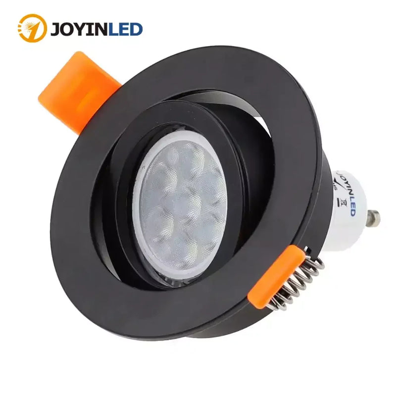ស៊ុមភ្លើងពិដាន LED រាងមូល ពណ៌ខ្មៅ ស ប្រាក់ 1/5/10 ដុំ MR16 GU10 ចង្កៀងទ្រអំពូល Downlight GU10 Spot Light