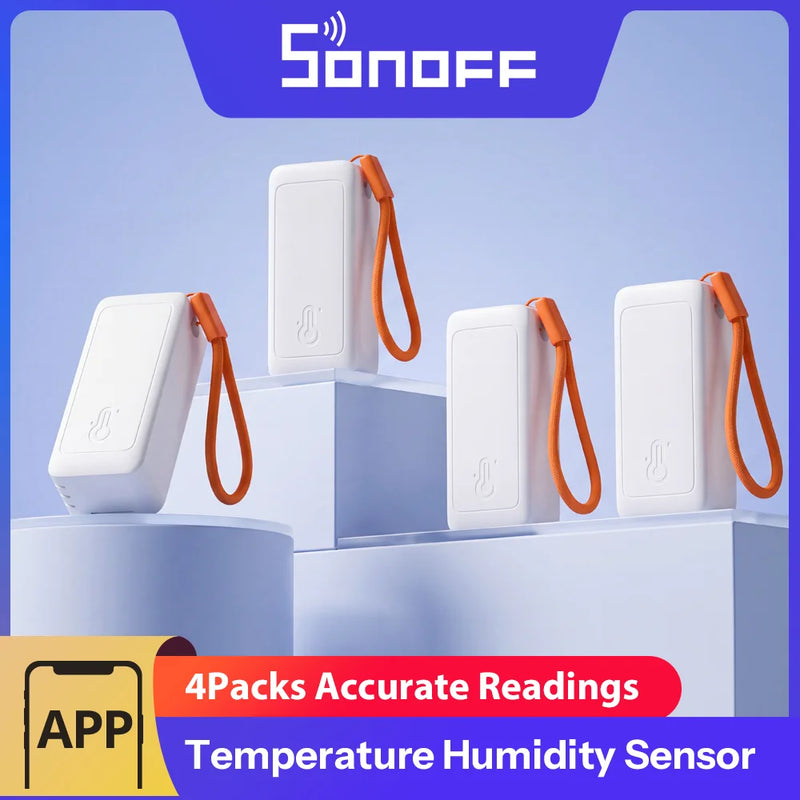 SONOFF Zigbee Temperature Sensor Humidity Thermometer Smart Home Automation Works with Alexa Google Home 4Pack for Alexa Google
