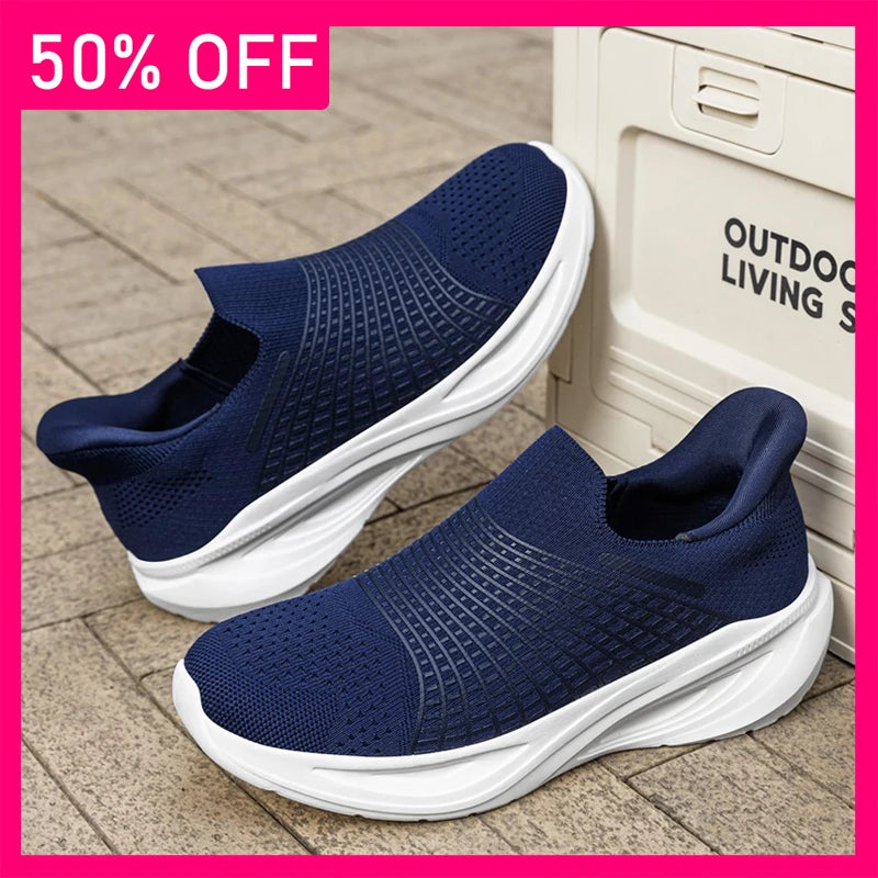 Mens Walking Shoes Summer Mesh Breathable Lightweight Comfortable Loafers Outdoor Fitness Jogging Fashion Simple Casual Sneakers