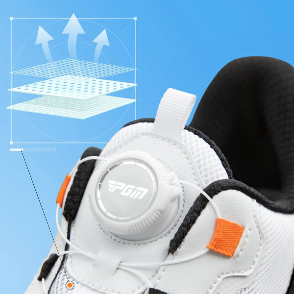 PGM Children's Golf Shoes with High Elasticity, Cushioning, Breathability, Girls Boys Sports Shoes XZ474