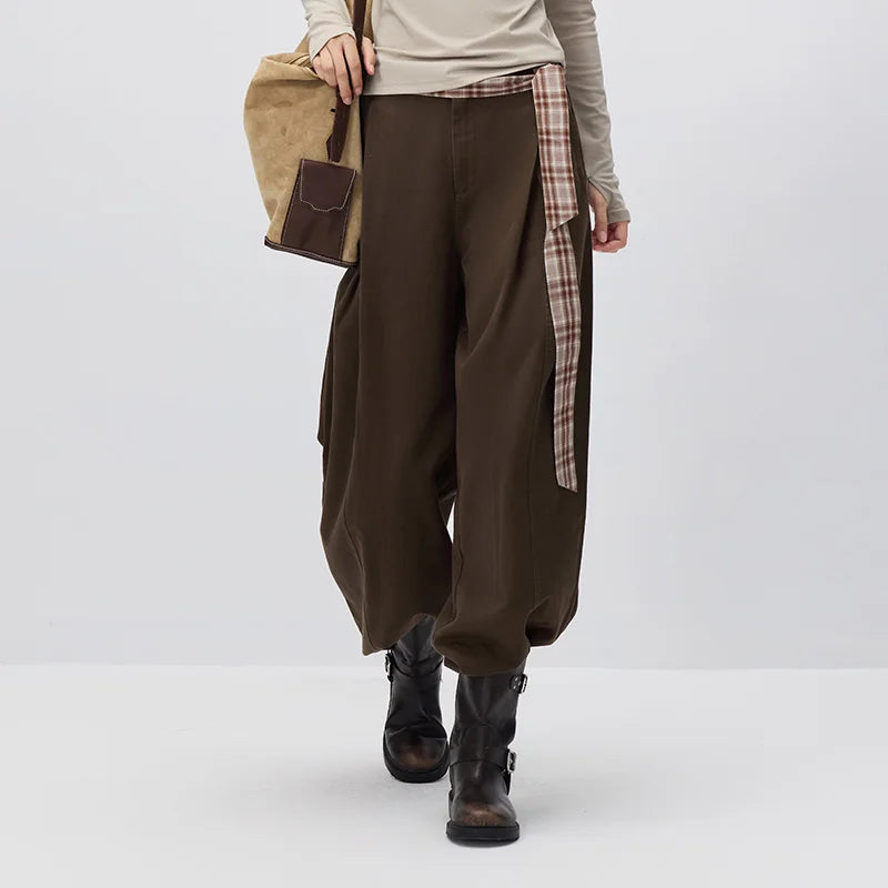 Semir Women Pants Pleated Wide Leg Belted Loose Commuter Style Elegant Casual Autumn Trousers Outdoor Wear 2026