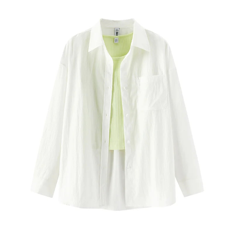 Semir Elegant Shirt Women Long Sleeve Solid Color Blouse Short Vest Two Piece Set 2026 Spring New Fashion Casual Wear