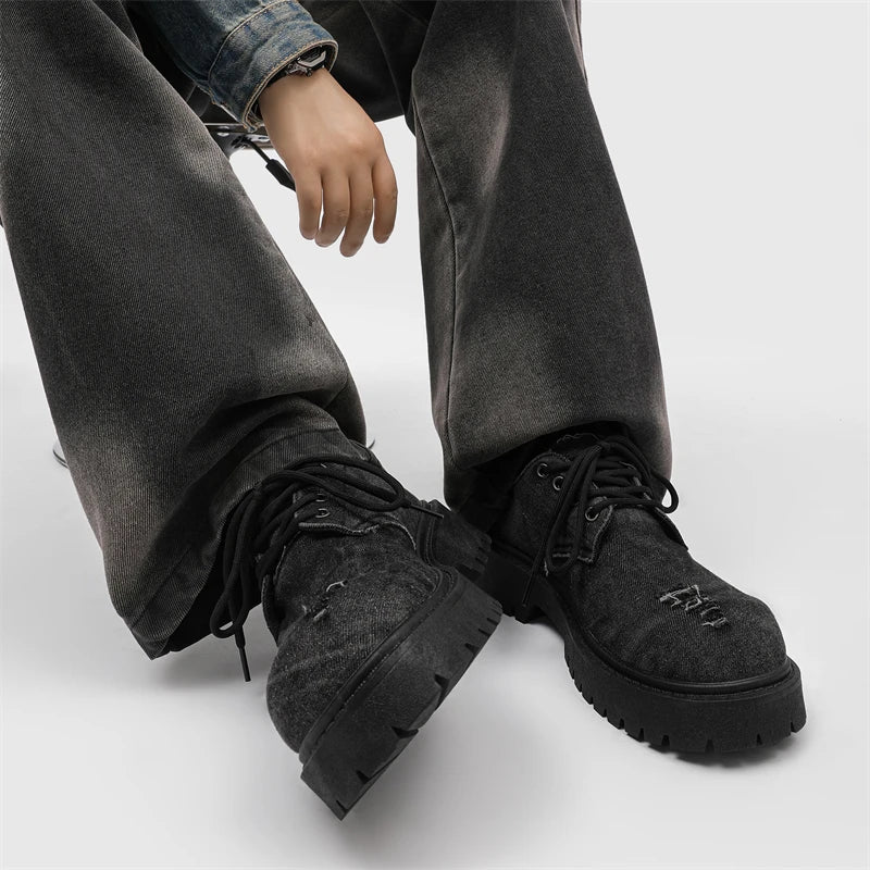 Men's Shoes New Four Seasons Versatile Casual Non-Slip Wear-Resistant Comfort Outdoor Shoes Youth Fashion Thick Sole Tide Shoes