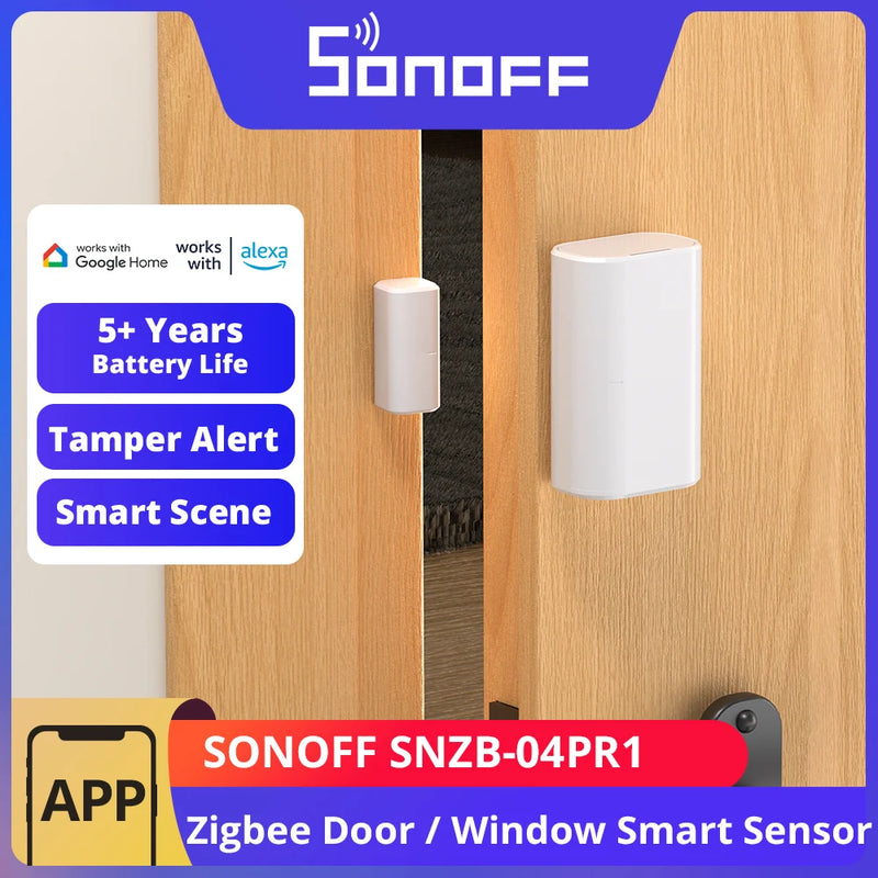 SONOFF SNZB-04PR1 Zigbee3.0 Door Window Sensor Tamper Alert Local Smart Scene Control Work with Alexa Google Home via Zigbee Hub