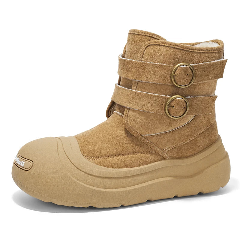 Men women's fashion casual snow boots winter new warm plush high-top cotton boots couple outdoor non-slip comfort walking boots