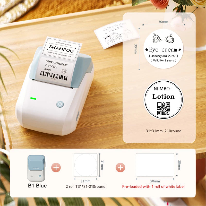 Niimbot B1 Portable Cosmetics Label Printer Wireless  Label Maker Multifunctional Self-adhesive Pocket Label Machine